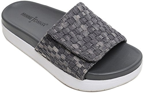 Minnetonka Damen Brett Zehentrenner, Grau (Grey Denim) im Sale