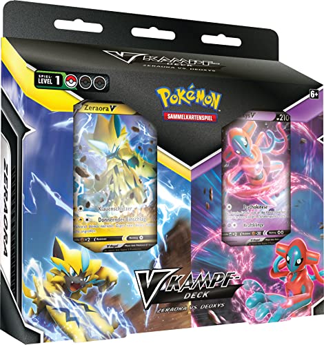 Pokémon-Sammelkartenspiel: V-Kampfdeck Zeraora vs. Deoxys (2 sofort spielbare Decks mit 60 Karten & extra Karten) im Sale