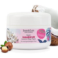 Thumbnail for Jean & Len Repair Haarkur Kokosöl & Macadamia, für stark geschädigtes Haar, wirkt Haarbruch entgegen, Kokos & Macadamia Duft, ohne Parabene und Silikone, vegan, 250ml