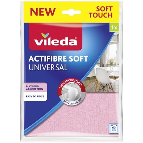 Vileda Tuch ACTIFIBRE Soft 1 Stück - Reinigt, saugfähig, streifenfrei und fleckenfrei im Sale