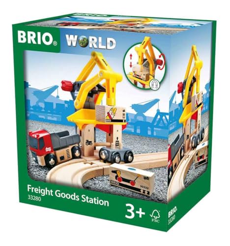 BRIO World 33280 Frachtverladestation - Eisenbahnzubehör Holzeisenbahn - Kleinkinderspielzeug empfohlen für Kinder ab 3 Jahren