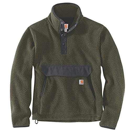 Carhartt Unisex Relaxed Fit Fleece Pullover Fleecejacke, Basilikum Heather, im Sale