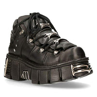 Thumbnail for New Rock 106 S1 Unisex Gothic Punk Schwarz Metallic Plateau Mode Stiefeletten 45 im Sale