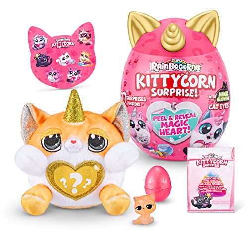 Rainbocorns Kittycorn Surprise, Exotische Katze, 10 Überraschungen zum Auspacken, Plüschtier zum Kuscheln