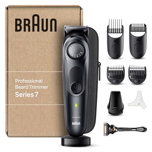 Braun Barttrimmer, Bartschneider/Trimmer/Haarschneider Herren, Haarschneidemaschine Profi (recycelbare Verpackung), Einstellungen, Ladestation, Reiseetui, Bartschablone, BT7441 im Sale