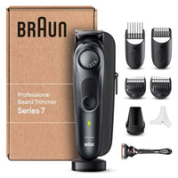 Thumbnail for Braun Barttrimmer, Bartschneider/Trimmer/Haarschneider Herren, Haarschneidemaschine Profi (recycelbare Verpackung), Einstellungen, Ladestation, Reiseetui, Bartschablone, BT7441 im Sale