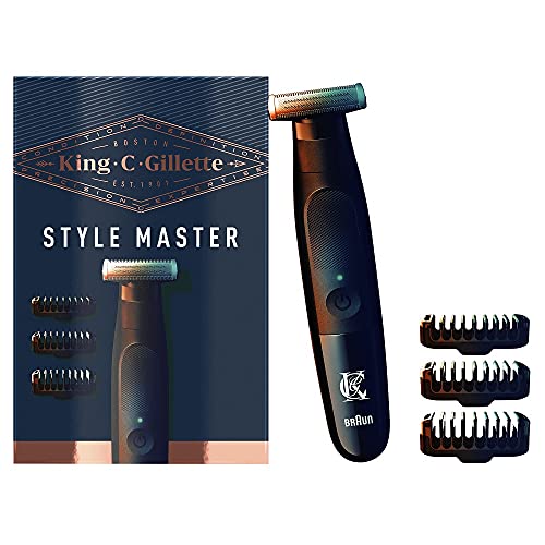 King C. Gillette King C. Gillette Style Master Bart Trimmer für Männer mit 1 austauschbare 4D-Klinge und 3 austauschbare Kammaufsätze, Geschenk Männer