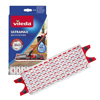 Thumbnail for Vileda Ultramax Bodenwischer Ersatzbezug, Wischmopp Bezug Ultramat_Ultramax aus Mikrofasern, für alle Hartböden, Waschmaschinen geeignet, 1er Pack, Weiß/Rot im Sale