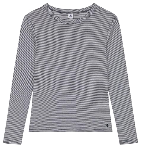 Petit Bateau A0BLK Langärmeliges T-Shirt Damen Smoking/Marshmallow im Sale