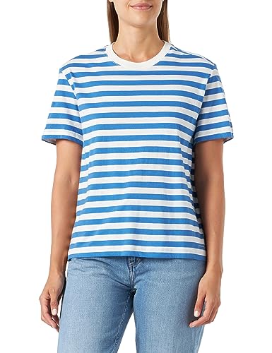 MUSTANG Damen Style Alina C Striped T-Shirt, UMI Stripe Blue 12435, L im Sale