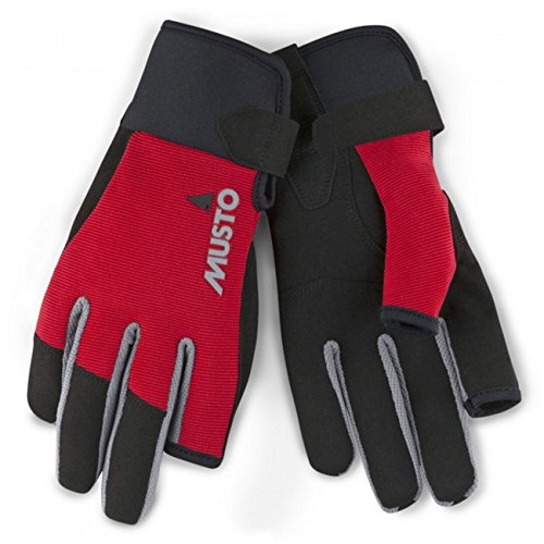 Musto Essential Sailing Yachting und Dinghy Lange Fingerhandschuhe Rot - Erwachsene Unisex - Leichtgewicht. Atmungsaktiv - Leichtes Stretch im Sale