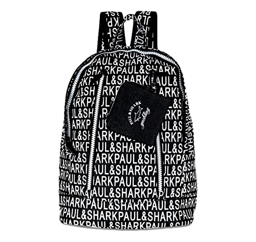 PAUL & SHARK Schulrucksack Rucksack mit Aufdruck PaulandShark All Over I20P8112 Schwarz im Sale