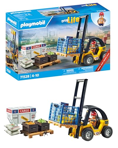 PLAYMOBIL | MyLife | Promo Pack | Gabelstapler mit Fracht | Spielzeug für Kinder ab 4 Jahren | 71528 im Sale