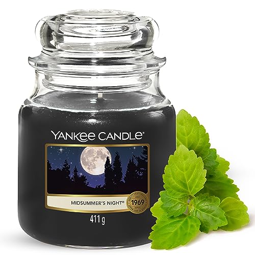 Yankee Candle Duftkerze| Midsummer's Night | Brenndauer bis zu 75 Stunden|Mittelgroße im Glas