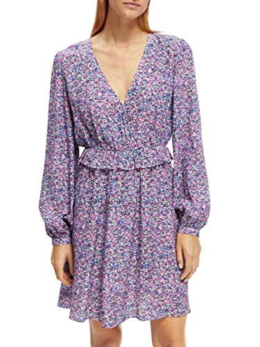 Scotch & Soda Maison Women's Wrapped Short Casual Dress, Rosaria Purple 5464, 38 im Sale