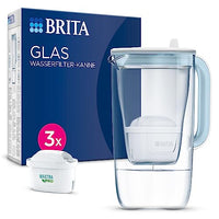 Thumbnail for BRITA Glas Wasserfilter-Kanne hellblau (2,5l) inkl. 3X MAXTRA PRO All-in-1 Kartusche – Premium Design Wasserfilter Glas, robust & leicht/reduziert Kalk, Chlor, Metalle wie Blei & Kupfer im Sale