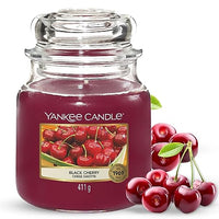 Thumbnail for Yankee Candle Duftkerze im Glas (mittelgroß) | Black Cherry | Brenndauer bis zu 75 Stunden