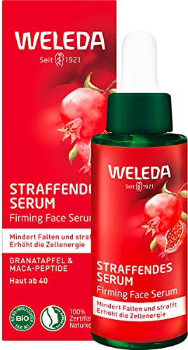 WELEDA Bio Straffendes Serum - Naturkosmetik Natural Anti Aging Gesicht Pflegekonzentrat mit Granatapfelsamenöl & Maca-Peptiden. Gesichtsserum mindert Falten, spendet Feuchtigkeit & strafft (1x 30ml) im Sale