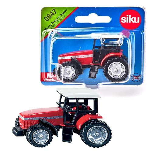 Siku 0847, Massey-Ferguson Traktor, Metall/Kunststoff, rot, Spielzeugtraktor für Kinder