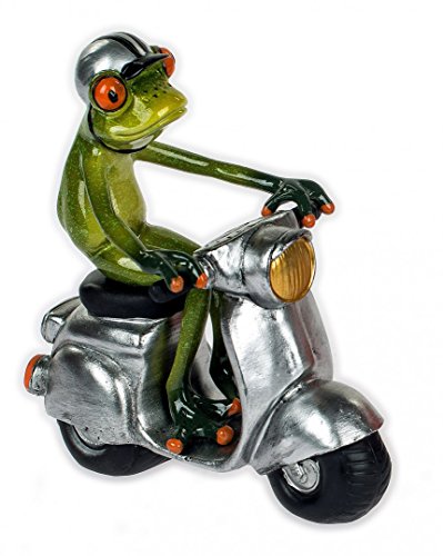 Süßer Frosch ~ Mann auf Roller ~ Deko Figur Dekofigur Zierfigur Froschmann