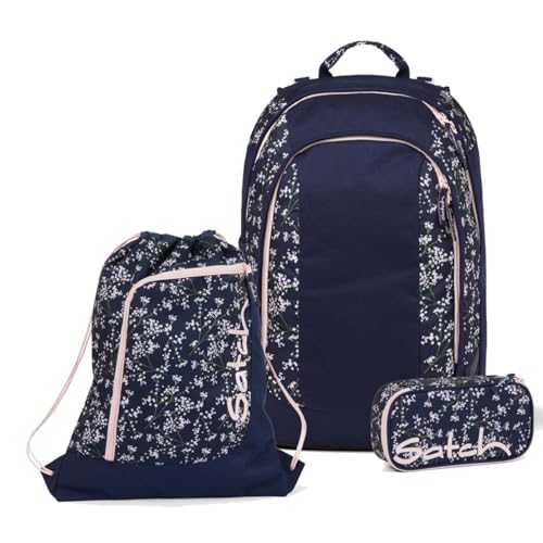 satch Air Schulrucksack Set 3tlg. inkl. Schlamperbox und Sportbeutel (Bloomy Breeze) im Sale