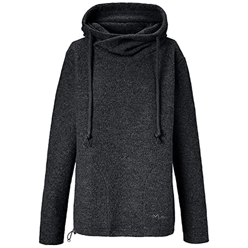 Mufflon Unisex Wollpullover Mu- Lucca W100 mit Oversize-Kapuze Anthra dunkelgrau - im Sale