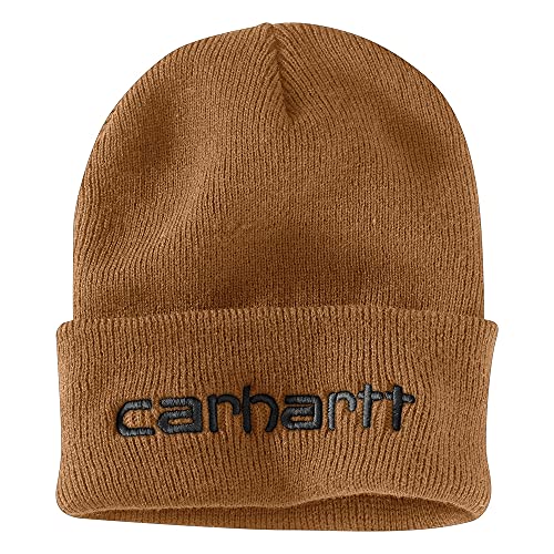 Carhartt Herren Isolierte Strickmütze mit Logo-Grafik und Umschlag, Carhartt Braun, OFA im Sale