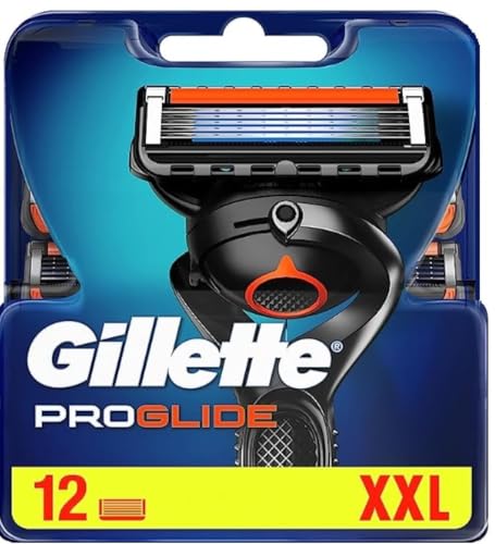 Gillette Alt, Fusion 5 ProGlide Rasierklingen mit Trimmerklinge für Präzision und Gleitbeschichtung, 12 Ersatzklingen, Orange