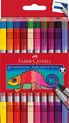 Faber-Castell 151119 - Filzstifte Set 20-teilig, Doppelfasermaler für Kinder und Erwachsene im Sale