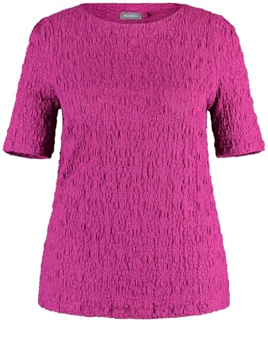 Samoon Damen Spitzenshirt mit Bubble-Effekt halber Arm unifarben Amazing Pink 46 im Sale