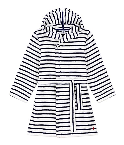 Petit Bateau Jungen A075b Morgenmantel, Weiss Lait / Blau Medieval, 6-8 Jahre EU im Sale