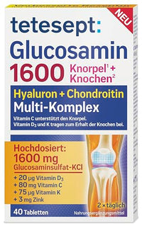 Thumbnail for tetesept Glucosamin 1600 - Ergänzungspräparat mit Glucosamin und hochdosiertem Vitamin D3 & Vitamin C - für gesunde Knochen und Knorpel - 1 x Tabletten (Nahrungsergänzungsmittel) im Sale