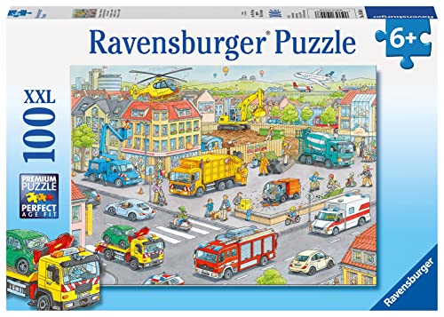 Ravensburger Kinderpuzzle - 10558 Fahrzeuge in der Stadt - Puzzle für Kinder ab 6 Jahren, mit 100 Teilen im -Format im Sale