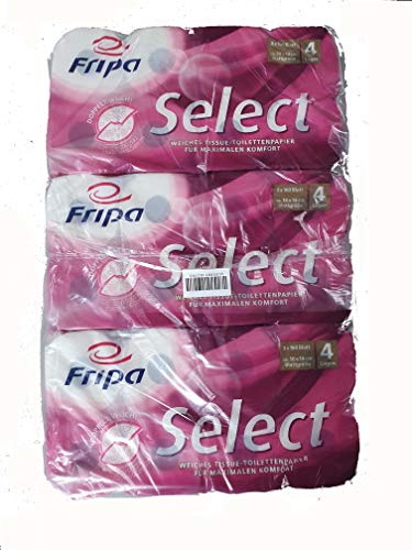 Fripa Toilettenpapier 4-lagig,Select hochweiß, 48 Rollen -160 Blatt pro Rolle