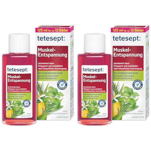 tetesept Muskel-Entspannung Bad – Gesundheitsbad mit ätherischen Ölen – Entspannender Badezusatz nach körperlicher Anstrengung – 1 x 125 ml (Packung mit 2) im Sale