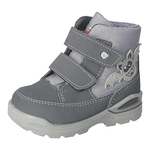 RICOSTA Baby Jungen Winterstiefel JAN,Kinder Lauflernschuhe,WMS:Mittel,lose Einlage,Sympatex,Blinklicht,wasserdicht,Grigio/Graphit (450),24 EU im Sale