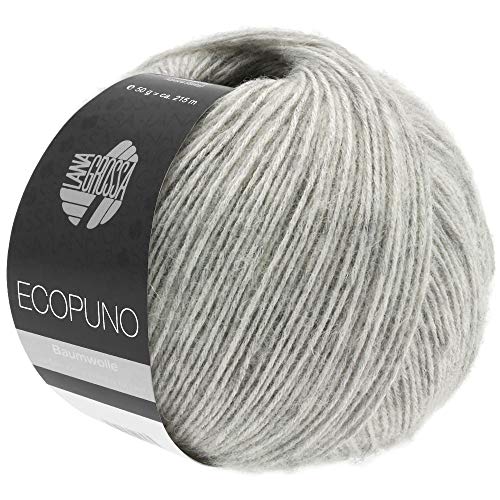 LANA GROSSA Ecopuno | Edle Netzgarnstruktur aus Baumwolle gefüllt mit Merino/Alpaka | Handstrickgarn aus 17% Schurwolle (Merino) & 11% Alpaka Wolle | 50g Wolle zum Stricken & Häkeln | 215m Garn im Sale