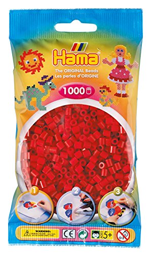 Hama Perlen 207-19 Bügelperlen Beutel mit ca. 1.000 Midi Bastelperlen mit Durchmesser 5 mm in transparent Weiß, kreativer Bastelspaß für Groß und Klein im Sale