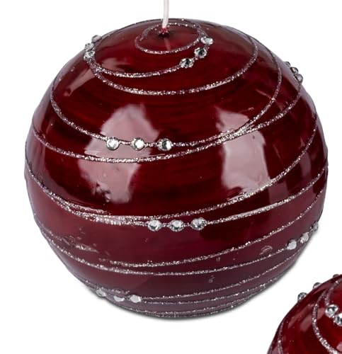 Bollweg/Formano Kerze Kugelkerze Spirale rot-silber 6cm 123g (Grundpreis 1kg: 88,54 EUR) im Sale