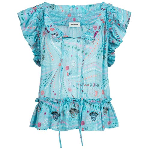 ZADIG & VOLTAIRE Blusen-Top Tutti Print Psyche Turquoise türkis im Sale