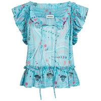 Thumbnail for ZADIG & VOLTAIRE Blusen-Top Tutti Print Psyche Turquoise türkis im Sale