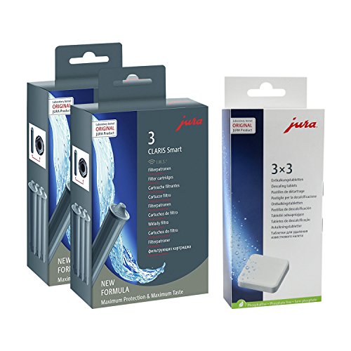 Jura 71794 + 61848 Kombi-Pack, Claris Filterpatrone Smart (2 x 3er-Pack) + 3er Entkalkungstabletten