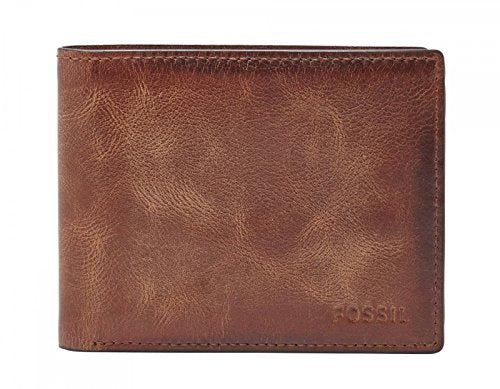 Fossil Geldbörse für Herren Derrick, Leder Bifold Dunkelbraun 11,43 cm x 1,9 cm B x 8,89 cm H ML3681201 im Sale