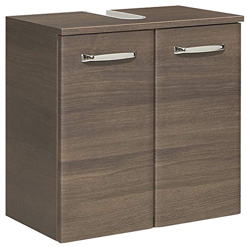 Pelipal Badmöbel Mokka - Waschbecken-Unterschrank 53 H x 50 B x 33 T cm hängend - ohne Füße, 2-türig, Syphonausschnitt, Mokka Struktur quer im Sale