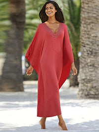 Thumbnail for Alba Moda Damen Kaftan, rot, Der ideale Begleiter für schöne Sommertage im Sale