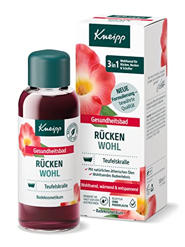 Kneipp Gesundheitsbad Rücken Wohl - Badeöl mit wertvollem Extrakt der Teufelskralle & natürlichen ätherischen Ölen aus Lavendel & Cajeput - für Rücken, Nacken & Schulter, 100ml im Sale