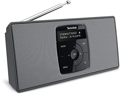 TechniSat DIGITRADIO 2 - Tragbares DAB Stereo-Radio mit Akku (DAB+, UKW, Bluetooth Audiostreaming, OLED Display, Kopfhöreranschluss, Stereo 2 W RMS) schwarz/silber im Sale