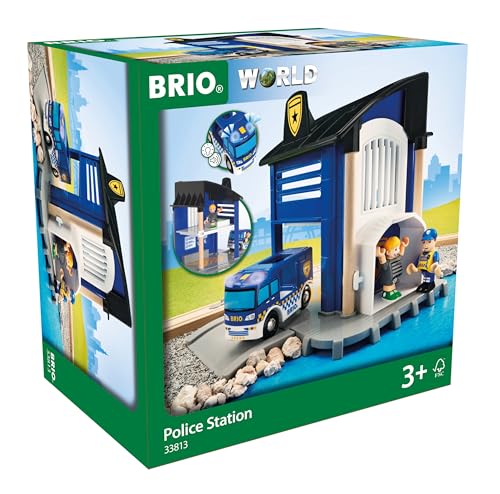 BRIO 63381300 Bahn 33813 - Polizeistation mit Einsatzfahrzeug