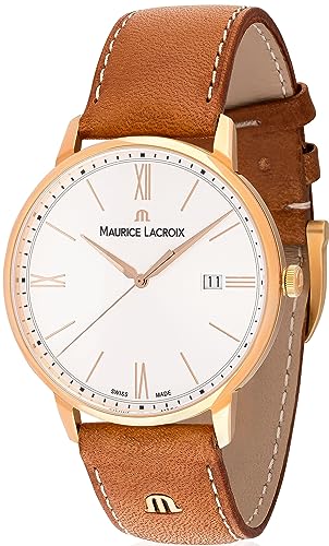 Maurice Lacroix Herren Analog Quarz Uhr mit Leder Armband EL1118-PVP01-111-2 im Sale