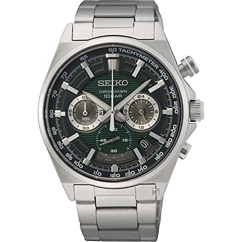 Seiko Herren-Uhr Quarz Edelstahl mit Edelstahlband SSB405P1, Silber im Sale